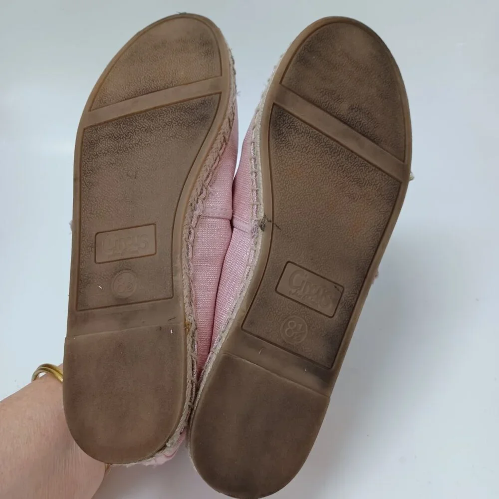 Circus by‎ Sam Edelman Queen Bee Leni Flats Pink Espadrille Slip On Womens 8.5
